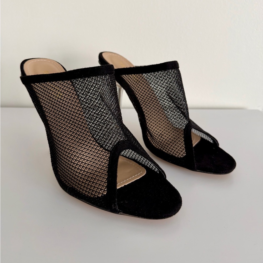 Black Mesh Heels